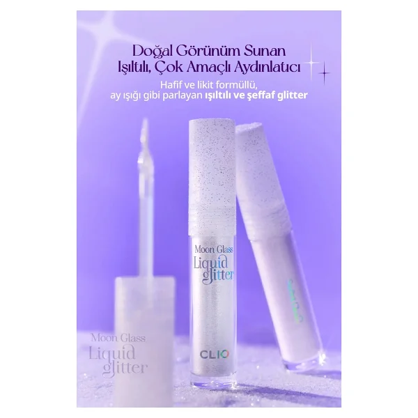 Işıltılı Ve Şeffaf Likit Glitter Clıo Moon Glass Liquid Glitter Sweet Cloud (01 Baby Snow) - Görsel 3