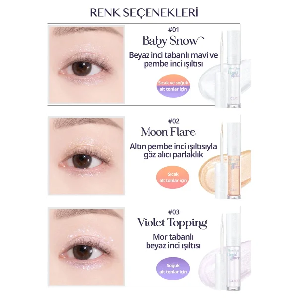 Işıltılı Ve Şeffaf Likit Glitter Clıo Moon Glass Liquid Glitter Sweet Cloud (01 Baby Snow) - Görsel 4