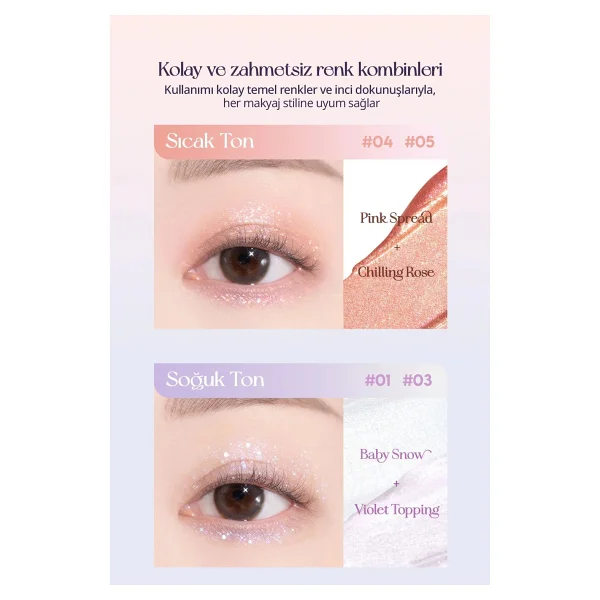 Işıltılı Ve Şeffaf Likit Glitter Clıo Moon Glass Liquid Glitter Sweet Cloud (01 Baby Snow) - Görsel 6