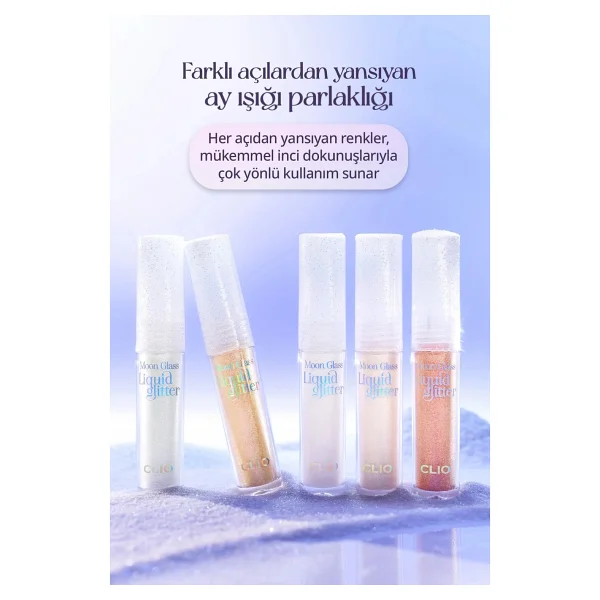 Işıltılı Ve Şeffaf Likit Glitter Clıo Moon Glass Liquid Glitter Sweet Cloud (01 Baby Snow) - Görsel 7