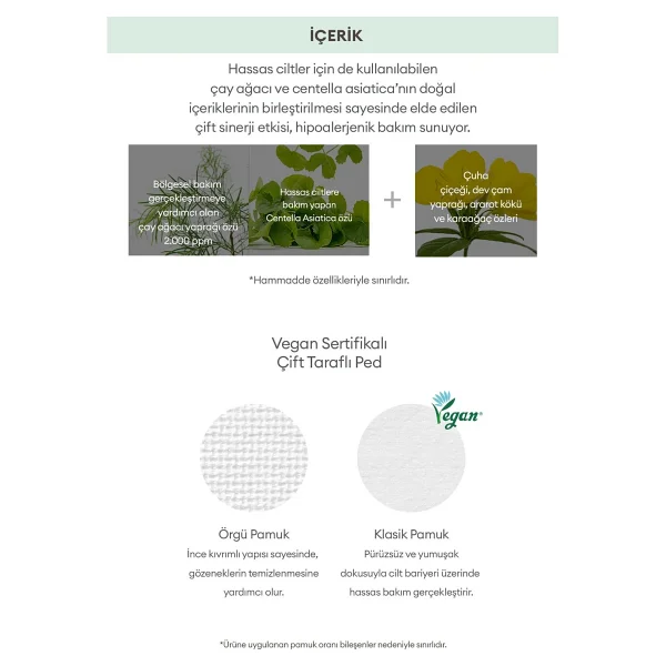 A 'pıeu The Pure Tea Tree Pore Gözenek Bakımı Yüz Temizleme Pedi - Görsel 3