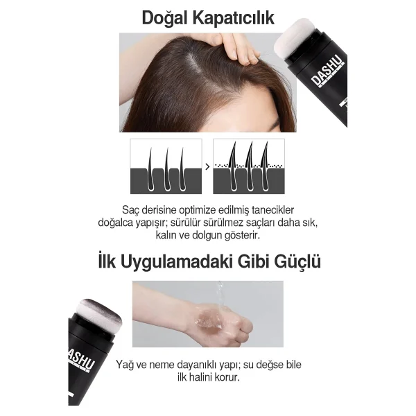 Suya Ve Tere Dayanıklı, Kapatıcı Siyah Saç Cushion Topik Dashu Daily Easy Cover Hair Cushion Black - Görsel 5