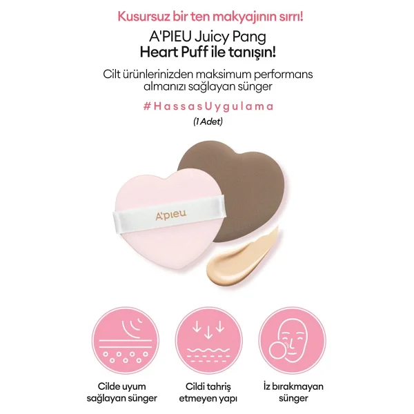 Mıssha Kalp Şekilli Makyaj Süngeri A'pıeu Juicy Pang Heart Puff - Görsel 3