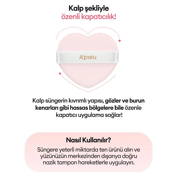 Mıssha Kalp Şekilli Makyaj Süngeri A'pıeu Juicy Pang Heart Puff - Görsel 5