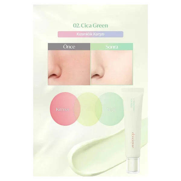 Dasique Correcting Sun Spf 50+ Pa+++ Kızarıklık Karşıtı 02 Cica Green 30 Ml Makyaj Bazı - Görsel 2
