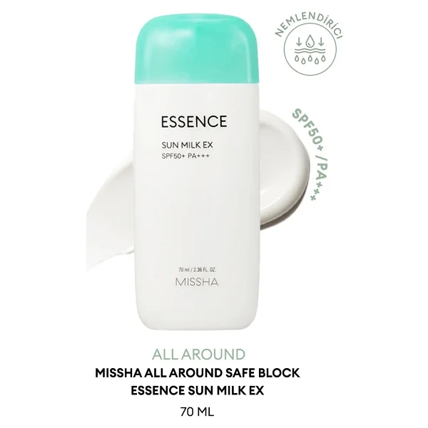 Missha All Around Safe Block Essence 50 Faktör Aloe Vera İçeren Güneş Sütü 70 Ml - Görsel 9