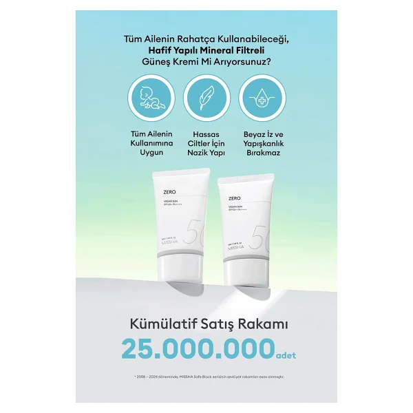 Missha Nazik, Mineral Filtreli Güneş Kremi Mıssha All Around Safe Block Zero Vegan Sun Spf 50+ Pa++++ - Görsel 2