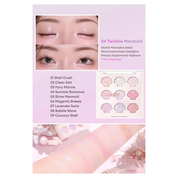 Dasique Yoğun Işıltılı Renk Seçenekleri Sunan Far Paleti Dasıque Shadow Palette (#34 Twinkle Mermaid) - Görsel 2