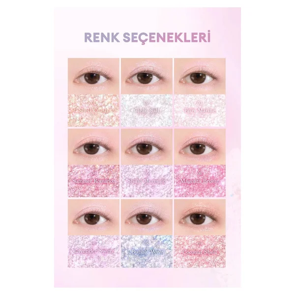 Dasique Yoğun Işıltılı Renk Seçenekleri Sunan Far Paleti Dasıque Shadow Palette (#34 Twinkle Mermaid) - Görsel 3