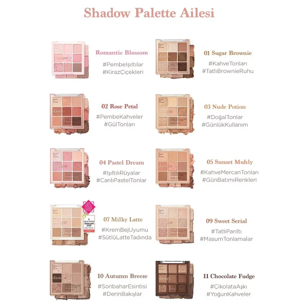 Dasique Yoğun Işıltılı Renk Seçenekleri Sunan Far Paleti Dasıque Shadow Palette (#34 Twinkle Mermaid) - Görsel 4