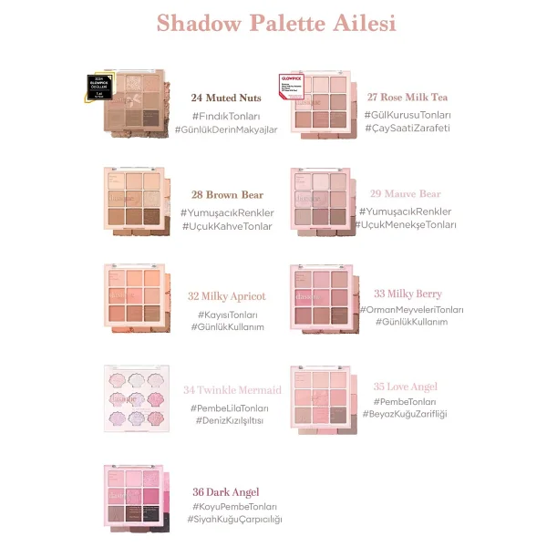 Dasique Yoğun Işıltılı Renk Seçenekleri Sunan Far Paleti Dasıque Shadow Palette (#34 Twinkle Mermaid) - Görsel 6