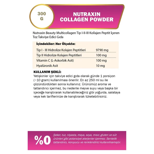 Nutraxin Collagen Gold Quality 300 Gr Toz - Görsel 3
