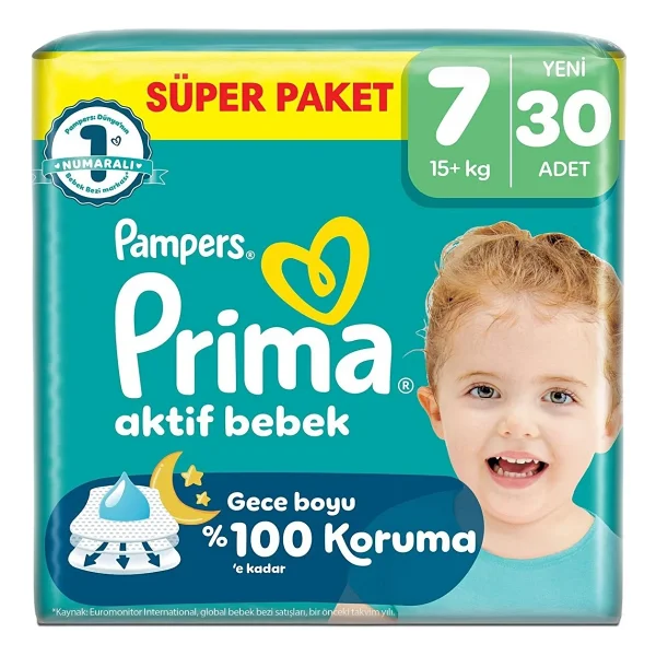 Prima Aktif 7 Numara Xx Large 30'lu Bebek Bezi - Görsel 2
