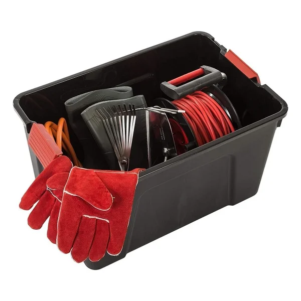 Iris Ohyama, Kapaklı Büyük Saklama Kutuları, Garaj Saklama Kutuları, Kapatma Klipsleri, 60l/3 Paket, Bpa İçermez, G59 X D39,5 X Y35,5 Cm, Sıa-60, Siyah - Görsel 4