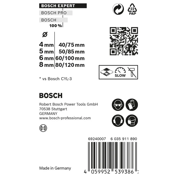 Bosch 4 X Expert Cyl-9 Multiconstruction Matkap Seti (Beton, Yumuşak Fayans, Ø 4-8 Mm, Profesyonel Aksesuar, Darbeli Matkap/Tornavida, Matkap/Tornavida) - Görsel 4