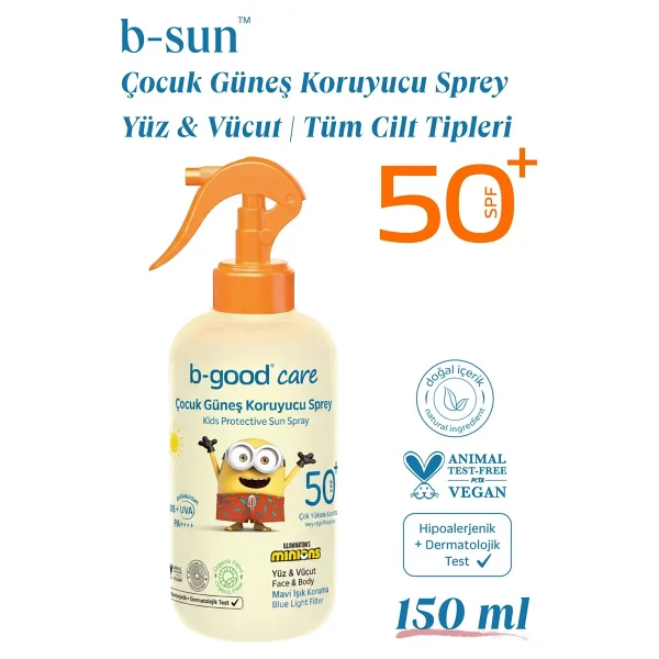 B-Good Bebek & Çocuk Güneş Spreyi Spf 50+ Yüz & Vücut Için 150 Ml - Görsel 8
