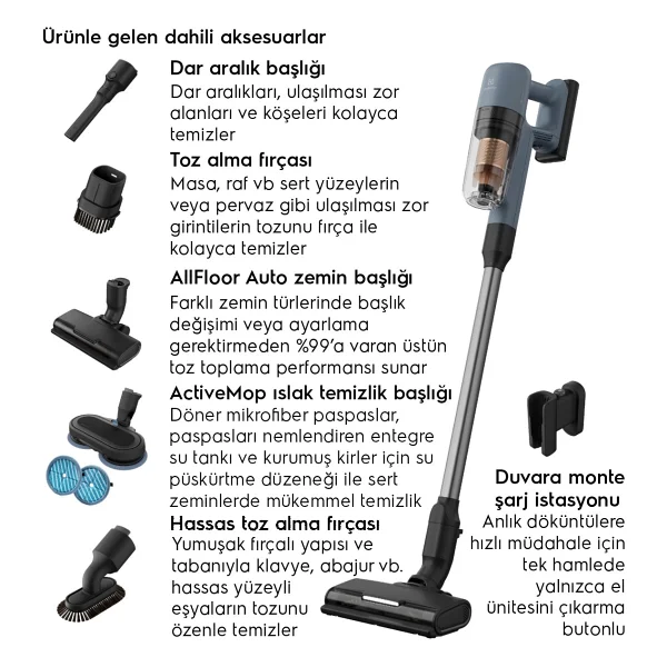 Electrolux Ep72h21wet Şarjlı Dikey Süpürge - Görsel 10