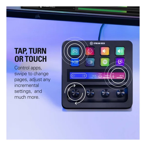 Elgato Stream Deck + Xlr - Ses Mikseri Ve Denetleyici, Arka Xlr'den Usb'ye Mikrofon Arayüzü, Podcasting, Yayın, İçerik Oluşturucular, Kadranlar Ve - Görsel 3