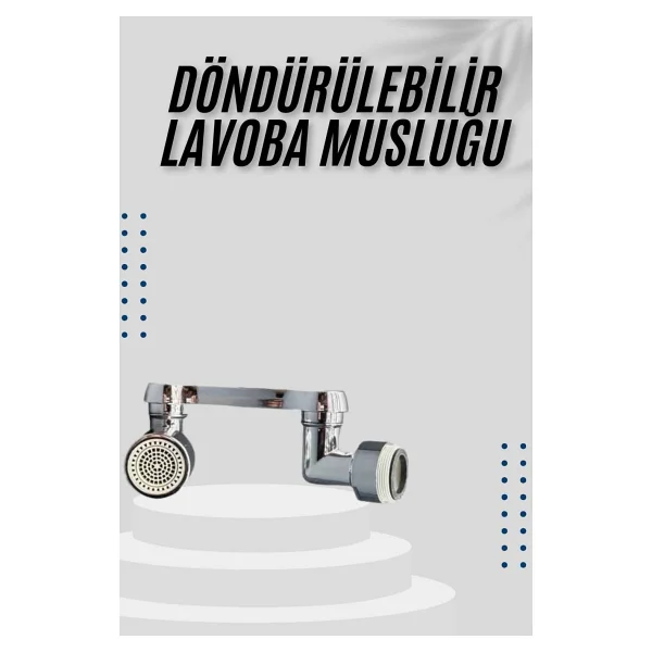 Dönebilen Musluk Başlığı Akrobat Mutfak Banyo Musluk Ucu Başlığı Oynar Başlıklı - Görsel 2