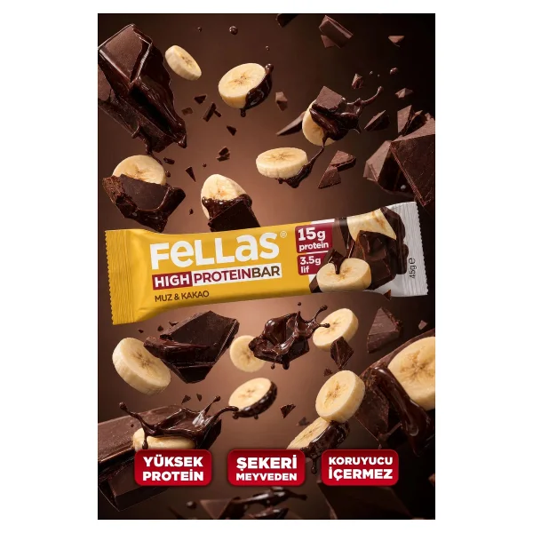 Fellas Yüksek Protein Bar - Muzlu 45 G X 12 Adet - Görsel 10