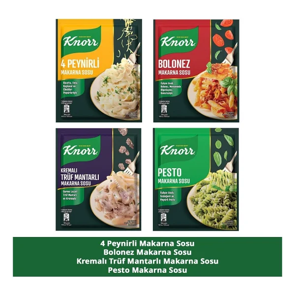 Knorr Makarna Sosu Truf Mantarlı + Pesto + Bolonez + 4 Peynirli - Görsel 9
