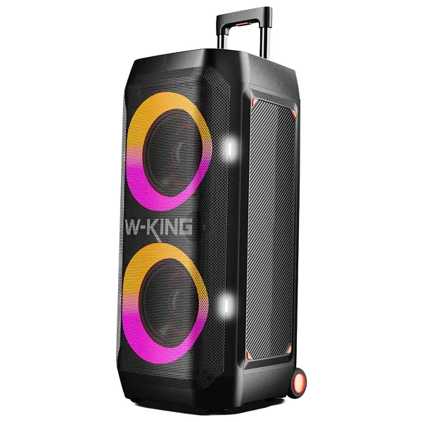 W-King W-Kıng T12 Bluetooth Hoparlör, 270w Rms Partybox Ultra Bass, 24 Saate Varan Çalma Süresi, 6 RGB Işık Modu, Ipx5, Kablosuz Stereo TWS, Otg/USB/Tf/Aux/Bluetooth 5.4, Ses Bombası, Siyah - Renk - Görsel 6