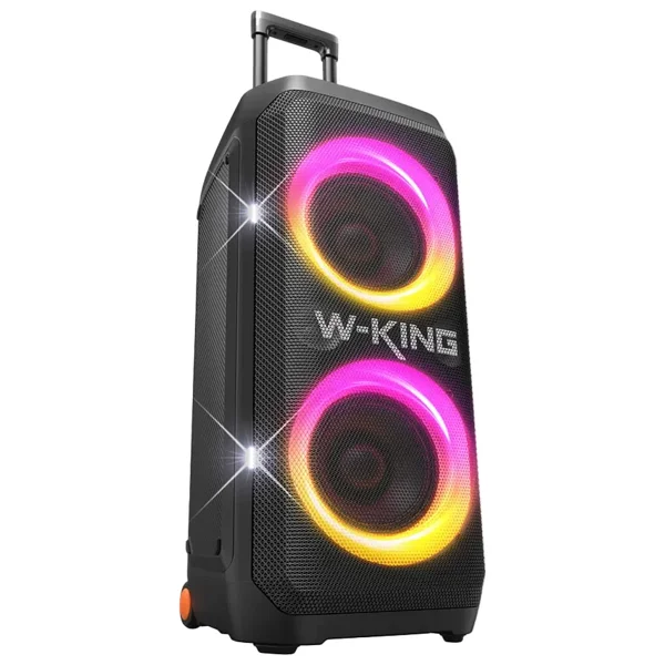 W-King W-Kıng T12 Bluetooth Hoparlör, 270w Rms Partybox Ultra Bass, 24 Saate Varan Çalma Süresi, 6 RGB Işık Modu, Ipx5, Kablosuz Stereo TWS, Otg/USB/Tf/Aux/Bluetooth 5.4, Ses Bombası, Siyah - Renk - Görsel 2