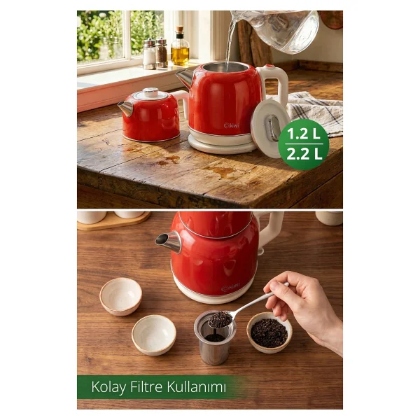 Kiwi Retro Ktm-2921 1800 W Çelik Çay Makinesi - Görsel 2
