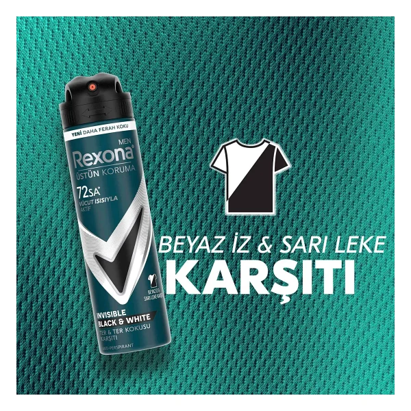 Rexona Men Üstün Koruma Invisible Black & White 150 Ml Erkek Deodorant - Görsel 10