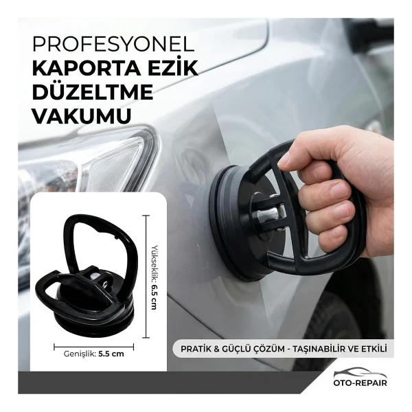 Vios Store Araç Göçük Giderici Mini Vantuz Siyah Kaporta Çektirme Aparatı - Görsel 3