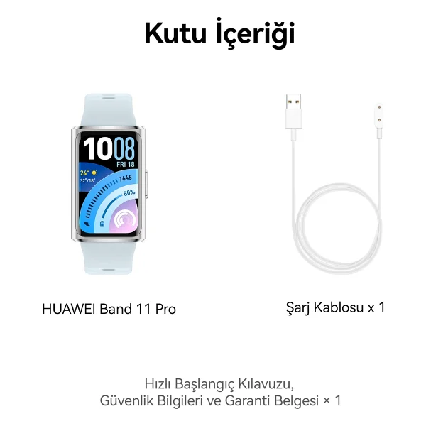 Huawei Band 11 Pro Mavi Kauçuk Kayış Akıllı Bileklik - Görsel 5