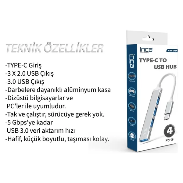 Inca Iusb-04t Type-C Dönüştürücü - Görsel 10