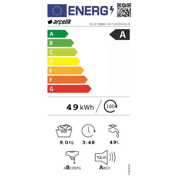 Arçelik 9120 DMXS 9 kg 1200 Devir Çamaşır Makinesi - Görsel 10
