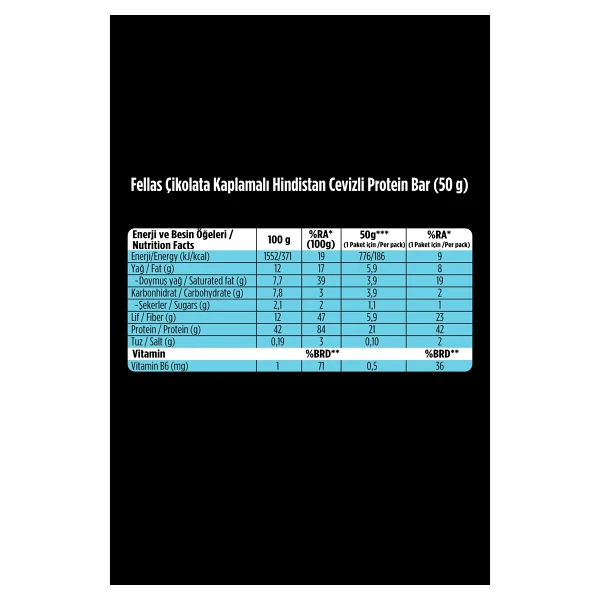Fellas Çikolata Kaplı Highpro Protein Bar - Kurabiye Aromalı (50 G) - 12 Adet - 12 X 50 Gr - Görsel 2