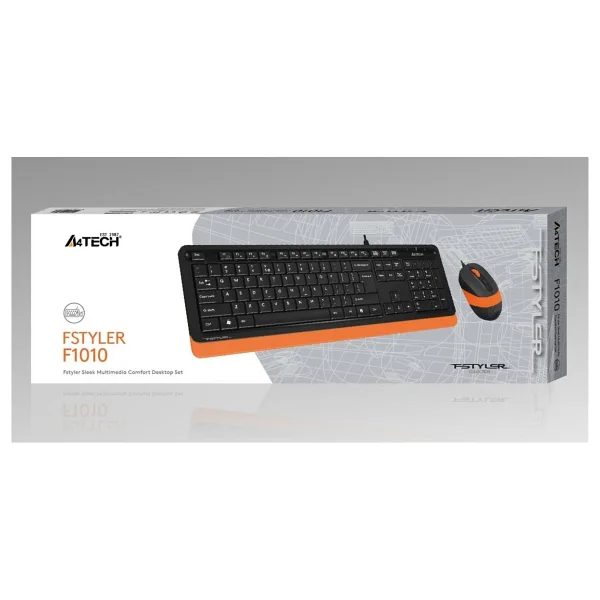 A4 Tech F1010 Siyah-Turuncu Kablolu Klavye Mouse Seti - Görsel 7