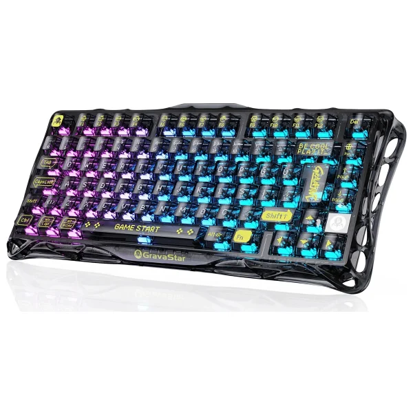 Gravastar Mercury K1 Lite RGB Us Layout Kablolu/Kablosuz Mekanik Oyuncu Klavyesi - Görsel 10