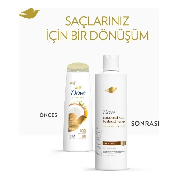 Dove Coconut Oil Besleyici Terapi 375 Ml Şampuan - Görsel 3