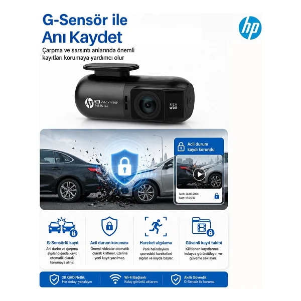 HP F485S Pro 2K Araç Kamerası - Görsel 4