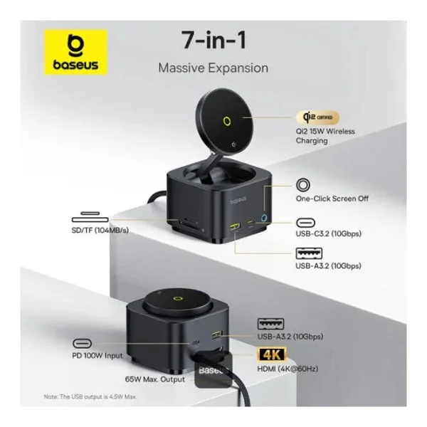 Baseus Magpro Series Iı 7in1 Kablosuz Hızlı Şarj Aleti - Görsel 7