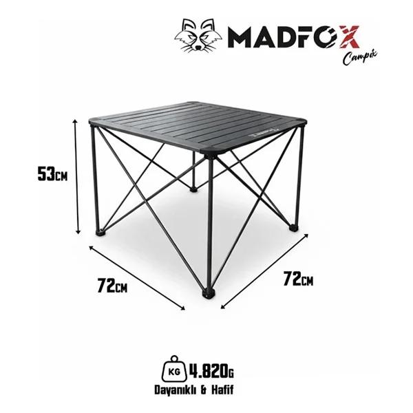 Madfox Campix 72x72 Cm Alüminyum Katlanır Kamp Masası - Görsel 5