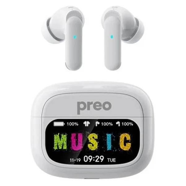 Preo Ms45 ANC Lcd TWS Beyaz Kulak İçi Bluetooth Kulaklık - Görsel 2
