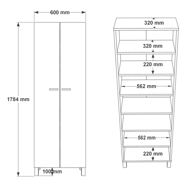 Yurudesign Oslo 2 Kapaklı Ahşap Ayaklı Çok Amaçlı Dolap Mutfak Kiler Erzak Banyo Dolabı Ayakkabılık Beyaz Ol6-W - Görsel 4