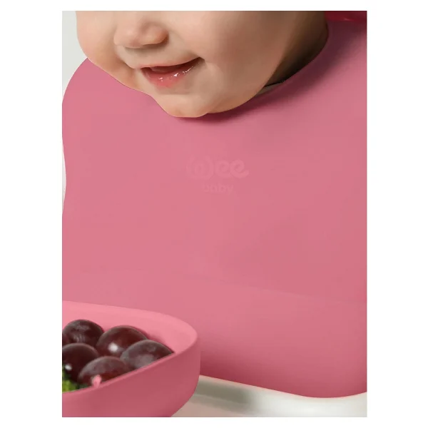 Wee Baby Nanninom Pembe Silikon Mama Önlüğü - Görsel 7