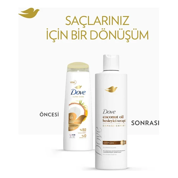 Dove Coconut Oil Besleyici Terapi 375 Ml Şampuan - Görsel 6
