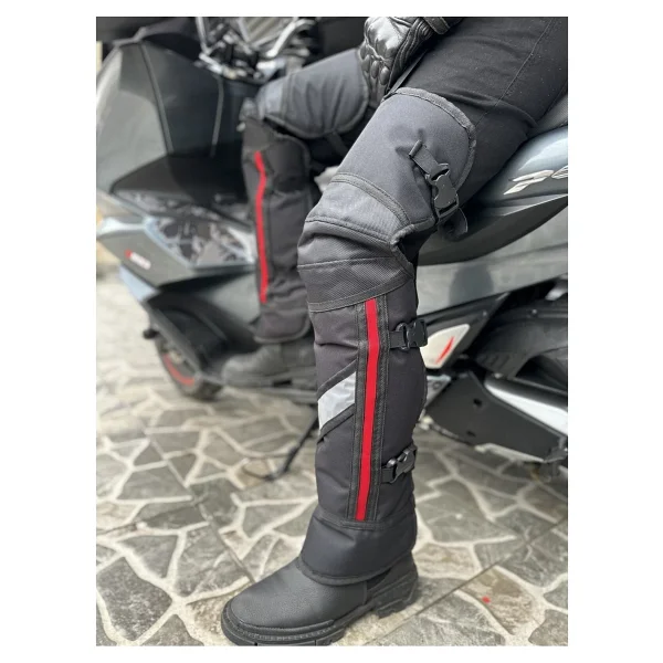 Motobros Motosiklet Kışlık Dizlik Reflektörlü Su Geçirmez Içi Kürk Yünlü - Görsel 4