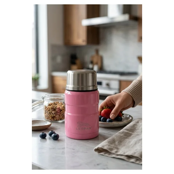 Cooker Yk1829 Leopar Kaşıklı 500 Ml Çelik Yemek Termosu - Görsel 8