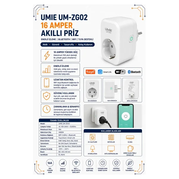 Umie Um-Zg02 Wi-Fi Akıllı Priz - Görsel 3