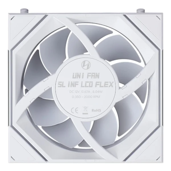 Lian Li Uni Fan Sl-Inf Lcd Flex G9f.12slınd1f3w.00 Beyaz 3'lü 12 Cm Kasa Fanı - Görsel 5