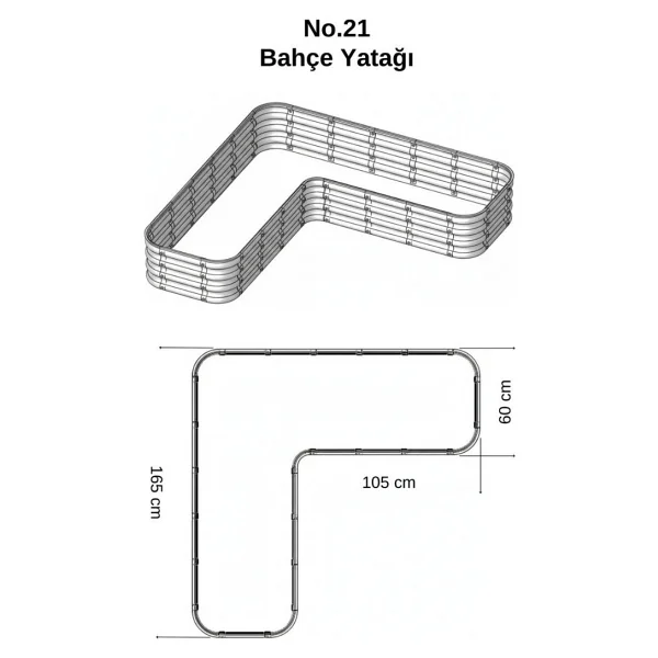 Bahçe Kulesi Modüler Yükseltilmiş Bahçe Sebze Yatağı No:21 (165x165) Bej - Görsel 2