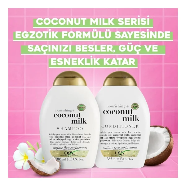 OGX Besleyici Coconut Milk Sülfatsız Saç Bakım Kremi 385 ml - Görsel 10